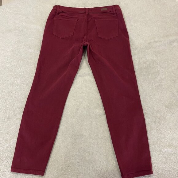 NEW Burgundy Stretch Jeans Size 32 - Picture 7 of 12